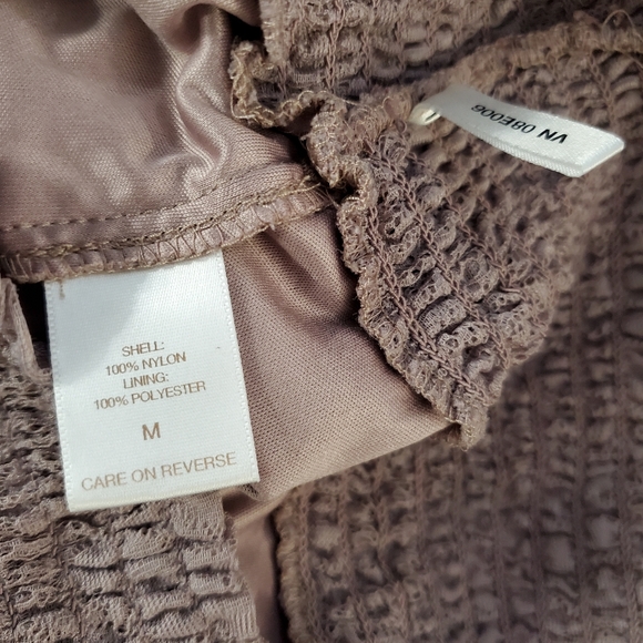 Eva Mendez New York & Co. Lace Longsleeved Smock Waist Top Blouse Size M - Picture 9 of 11